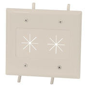 Easy Mount Series Dual Gang Cable Passthrough Wall Plate with Flexible Opening