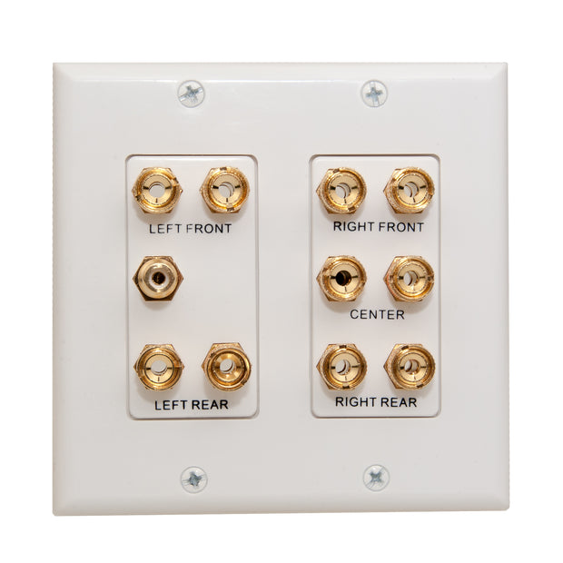 5.1 Surround Sound 2-Gang Plate, White