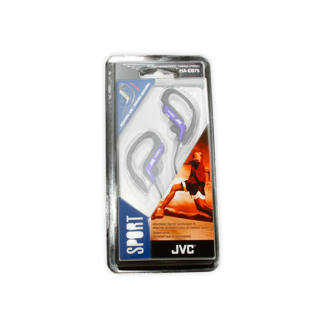 JVC Sport Stereo Headphones, Adjustable Ear Clip, 1.2 meter cord with 3.5 mm stereo male end