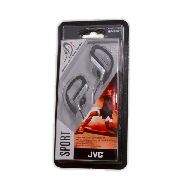 JVC Sport Stereo Headphones, Adjustable Ear Clip, 1.2 meter cord with 3.5 mm stereo male end