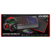 4-Piece Gaming Combo Kit, RGB USB Keyboard, RGB Mouse, Mouse Pad, Headset