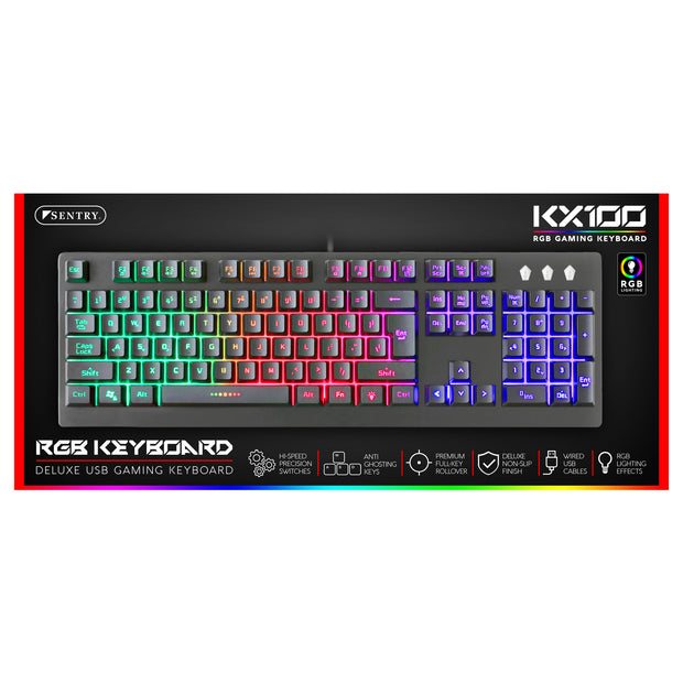 Gaming RGB LED light up USB Keyboard, 104 Keys