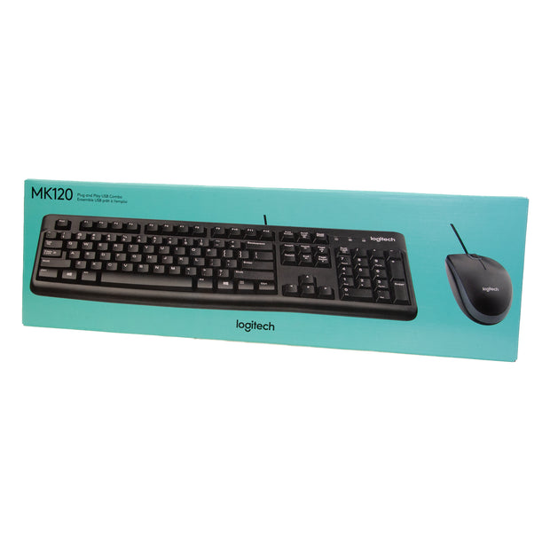 Logitech MK-120 USB Keyboard and Mouse Combo, Black