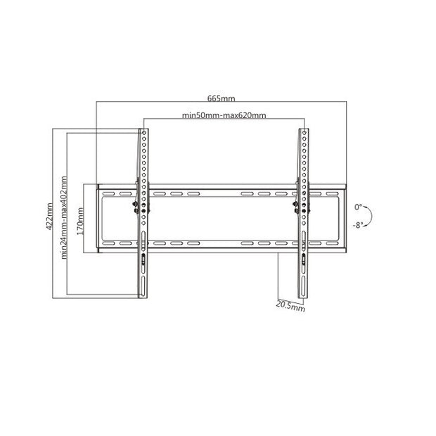 TV Mount for 37~70" Tilt, Max 600x400 VESA, KL22G-64T