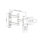 TV Mount for 13~27" w/ 12.6" Arm 44~320mm Full Motion, 100x100 VESA , KLA26-113