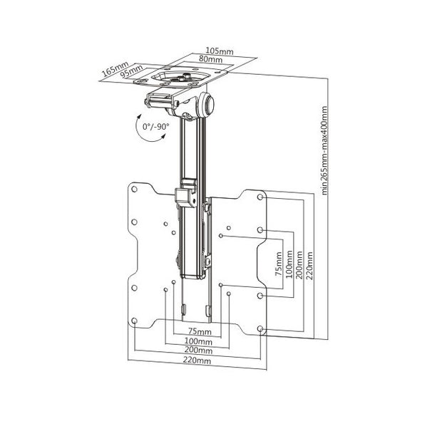Under Cabinet Folding TV Mount 17 - 37" LCD-CM222