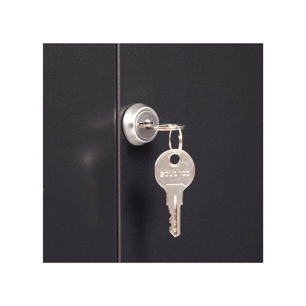LINIER Fixed Wall Mount Cabinet with Glass Door, 250 lb capacity