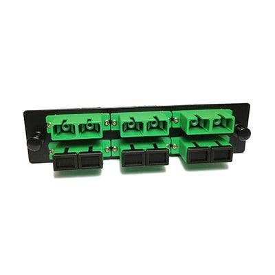 Fiber Distribution Panel Plate with 6 Green SC/APC Duplex Ports, Single Mode