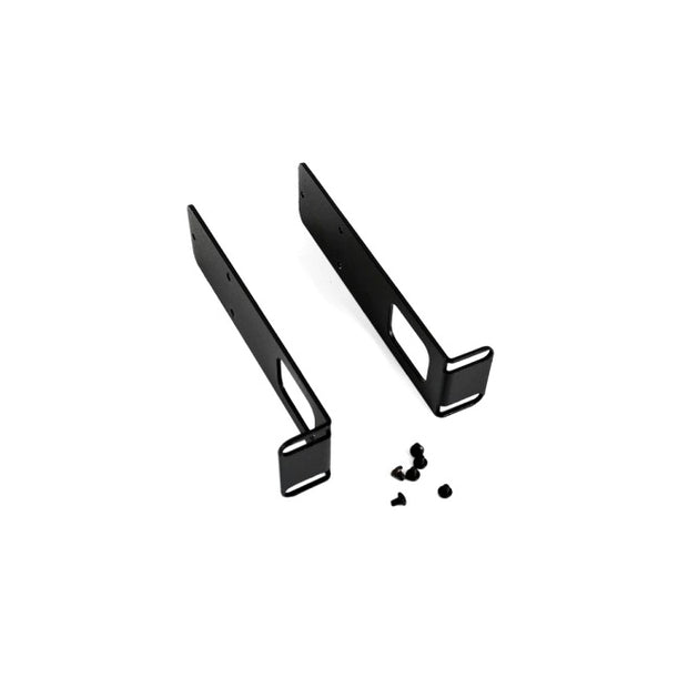 19 inch Flush Mount Rack Adapter Brackets (Pair) in Black Powder Coat