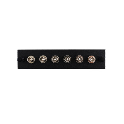 LGX Compatible Adapter Plate featuring a Bank of 6 Multimode ST Connectors, Black Powder Coat