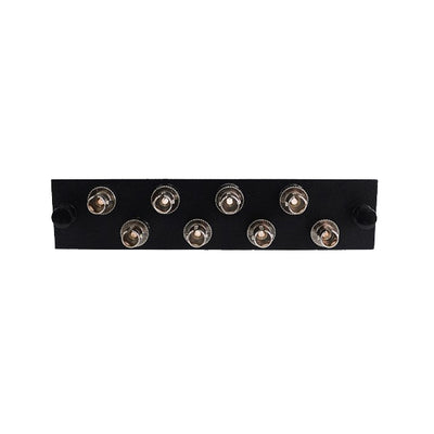 LGX Compatible Adapter Plate featuring a Bank of 8 Multimode ST Connectors, Black Powder Coat