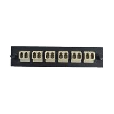 LGX Compatible Adapter Plate featuring a Bank of 6 Multimode Duplex LC Connectors in Beige for OM1 and OM2 applications, Black Powder Coat