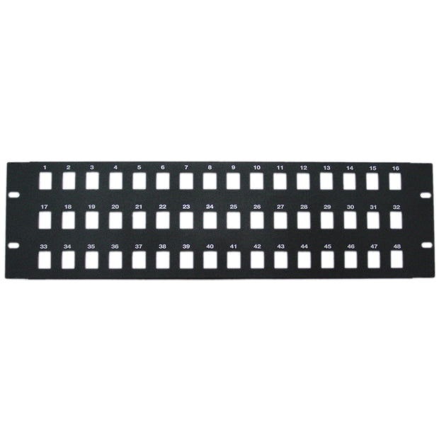Rackmount Blank Keystone Patch Panel, 3U