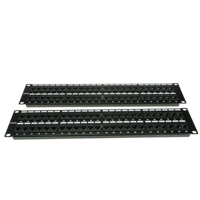Rackmount Cat5e Patch Panel, Horizontal, 110 Type, 568A & 568B Compatible, 4U