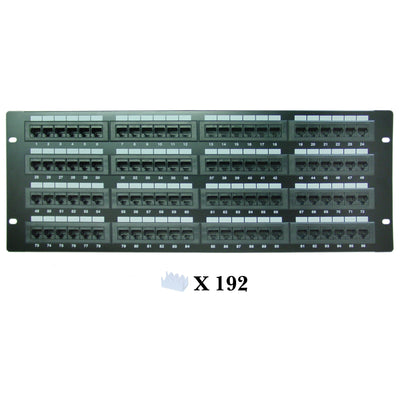 Rackmount Cat6 Patch Panel, Horizontal, 110 Type, 568A & 568B Compatible, 4U
