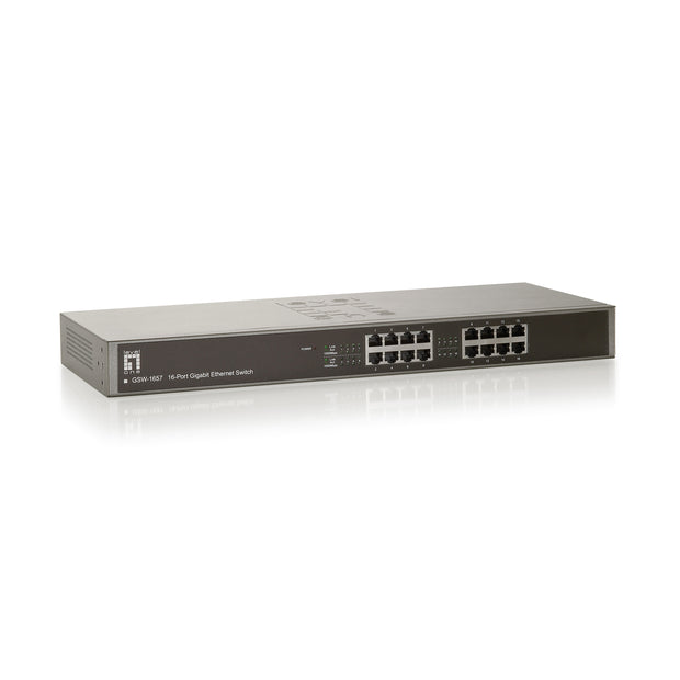 16 Port 10/100/1000 Gigabit Ethernet Switch, Matte Grey