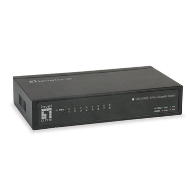 8 Port 10/100/1000 Gigabit Ethernet Switch, Energy Efficient Ethernet / IEEE 802.3az Support, Black Metal Case