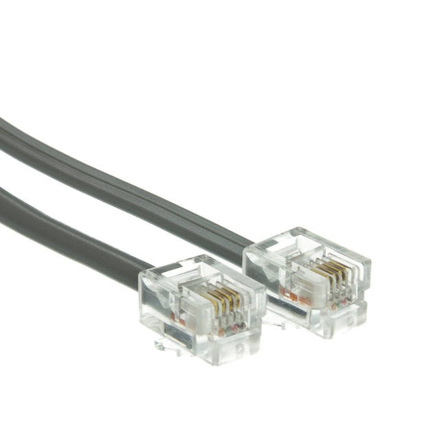 Telephone Cord (Data), RJ11, 6P / 4C, Silver Satin, Straight