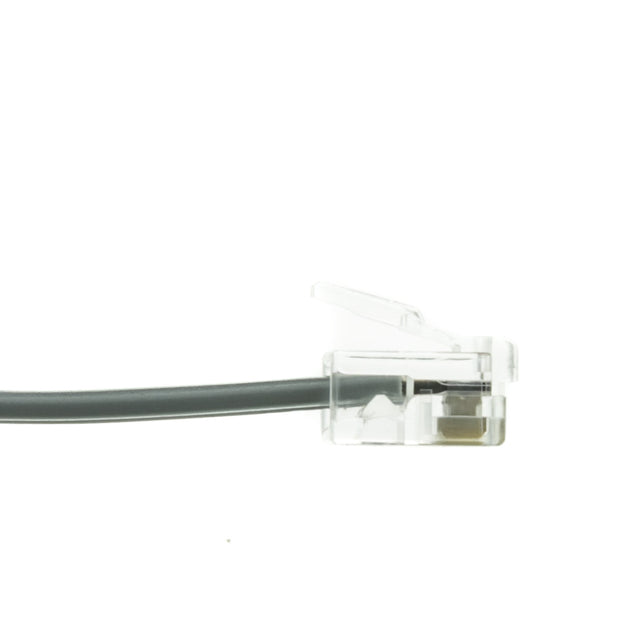 Telephone Cord (Data), RJ11, 6P / 4C, Silver Satin, Straight
