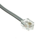 Telephone Cord (Data), RJ11, 6P / 4C, Silver Satin, Straight