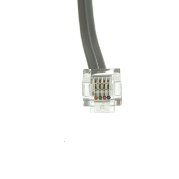 Telephone Cord (Data), RJ11, 6P / 4C, Silver Satin, Straight