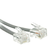 Telephone Cord (Voice), RJ11, 6P / 4C, Silver Satin, Reverse