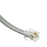 Telephone Cord (Data), RJ12, 6P / 6C, Silver Satin, Straight