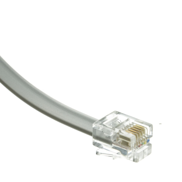 Telephone Cord (Data), RJ12, 6P / 6C, Silver Satin, Straight
