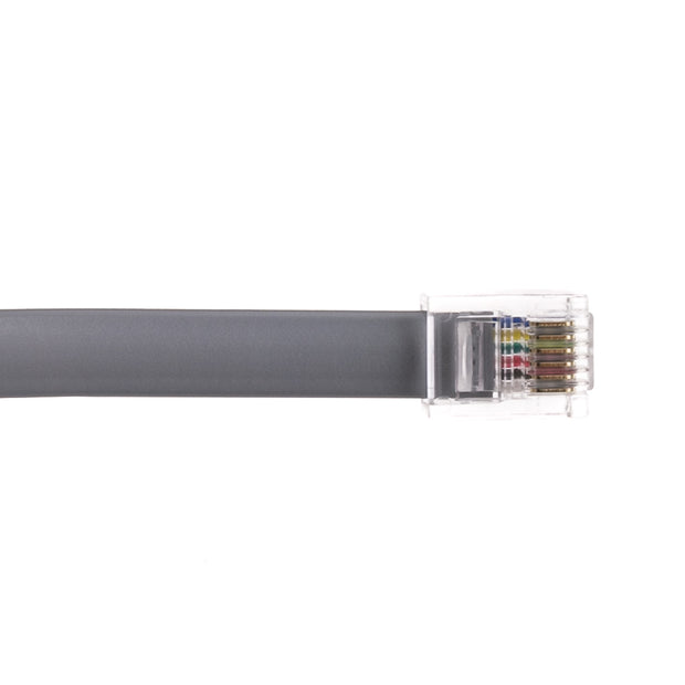 Telephone Cord (Voice), RJ12, 6P / 6C, Silver Satin, Reverse