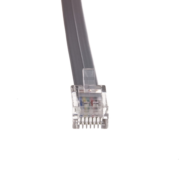 Telephone Cord (Voice), RJ12, 6P / 6C, Silver Satin, Reverse