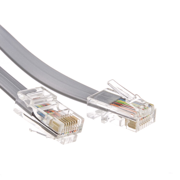 Telephone Cord (Data), RJ45 8P / 8C, Silver Satin, Straight