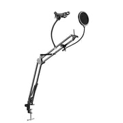 Deskmount Microphone Stand with Rotating Phone holder and Pop Filter