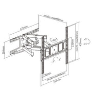 TV Mount for 32 to 70 Inch Television w/ 18.4 inch Full Motion Arm, 400x400 max VESA, Black