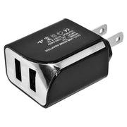 2 Port USB Wall Travel Charger, 2 USB A Charging Ports, 3.1 Amps total, Black