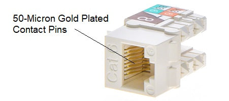 Cat.6 RJ45 110 Type Keystone Jack White