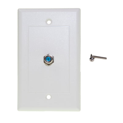 TV Wall Plate with 1 F-pin Coupler, 3GHz White