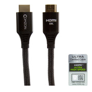 Comzon® Ultra-High-Speed Certified HDMI Cable, 48Gbps, 4K120 / 8K60, HDMI-A Male, woven jacket, black & silver