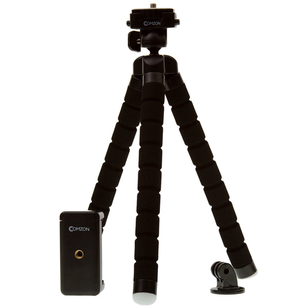 Comzon® Flexible Foam Grip Mini Tripod for Phones, GoPro Video, DSL Cameras, & more - Black