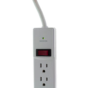 Comzon® Surge Protector w/2 USB ports(2.4 Amp), Flat Rotating Plug, 6 Outlet, White Horizontal Outlets, Plastic, Power Cord