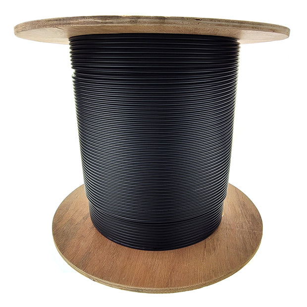 2 Fiber Indoor/Outdoor Fiber Optic Cable, Multimode, 62.5/125, Black, Riser Rated, Corning, Spool, 1000 foot