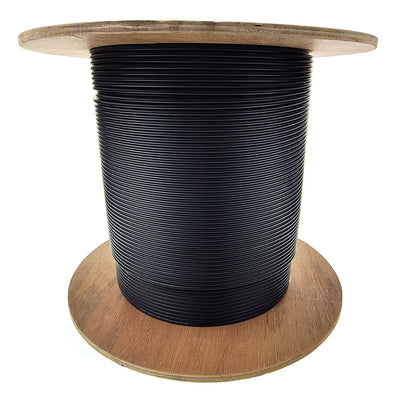 6 Fiber Indoor/Outdoor Fiber Optic Cable, Multimode 50/125 OM3, GR_409-CORE, 10 Gbit, Black, Riser Rated, Spool, 1000 foot