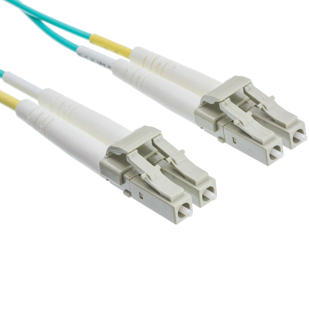 10 Gigabit Aqua OM4 Fiber Optic Cable, LC / LC, Multimode, Duplex, 50/125