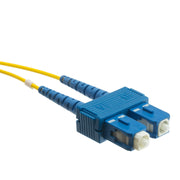 LC/SC Duplex Fiber Optic Patch Cable, OS2 9/125 Singlemode, Yellow Jacket, Blue Connector