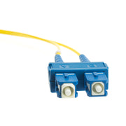 LC/SC Duplex Fiber Optic Patch Cable, OS2 9/125 Singlemode, Yellow Jacket, Blue Connector