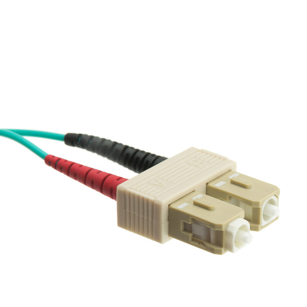 10 Gigabit Aqua LC/SC OM3 Multimode Duplex Fiber Optic Cable, 50/125