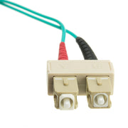 10 Gigabit Aqua LC/SC OM3 Multimode Duplex Fiber Optic Cable, 50/125