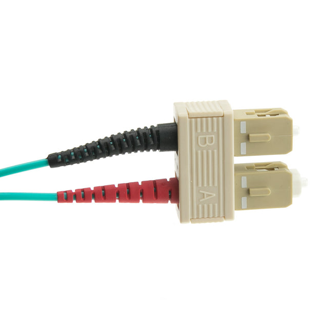 10 Gigabit Aqua LC/SC OM3 Multimode Duplex Fiber Optic Cable, 50/125