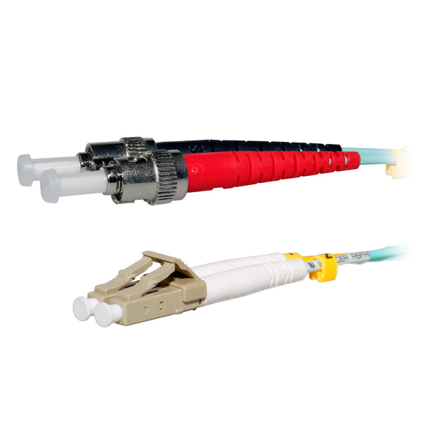 10 Gigabit Aqua LC/ST OM3 Multimode Duplex Fiber Optic Cable, 50/125
