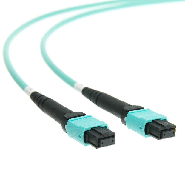 Plenum Fiber Optic Cable, MTP / MTP, Multimode OM3, Duplex, 12 Strand, 40/100 Gbps, 50/125