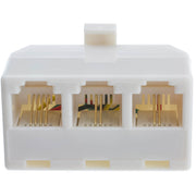 Telephone Jack Line Separator, RJ11/RJ12 Male to 3 RJ11/RJ12 Female, Line 1, Line 2, Line 1 and 2
